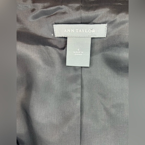 Ann Taylor Tweed Jacket Black White Zip Pocket Size 6 - Picture 4 of 12